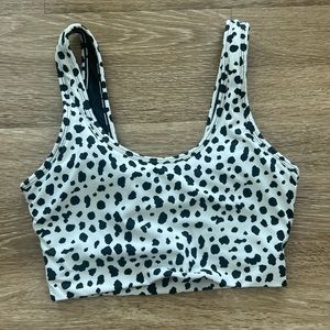 Balance Athletica Snow Leopard Ascend Scoop Neck Bra size small